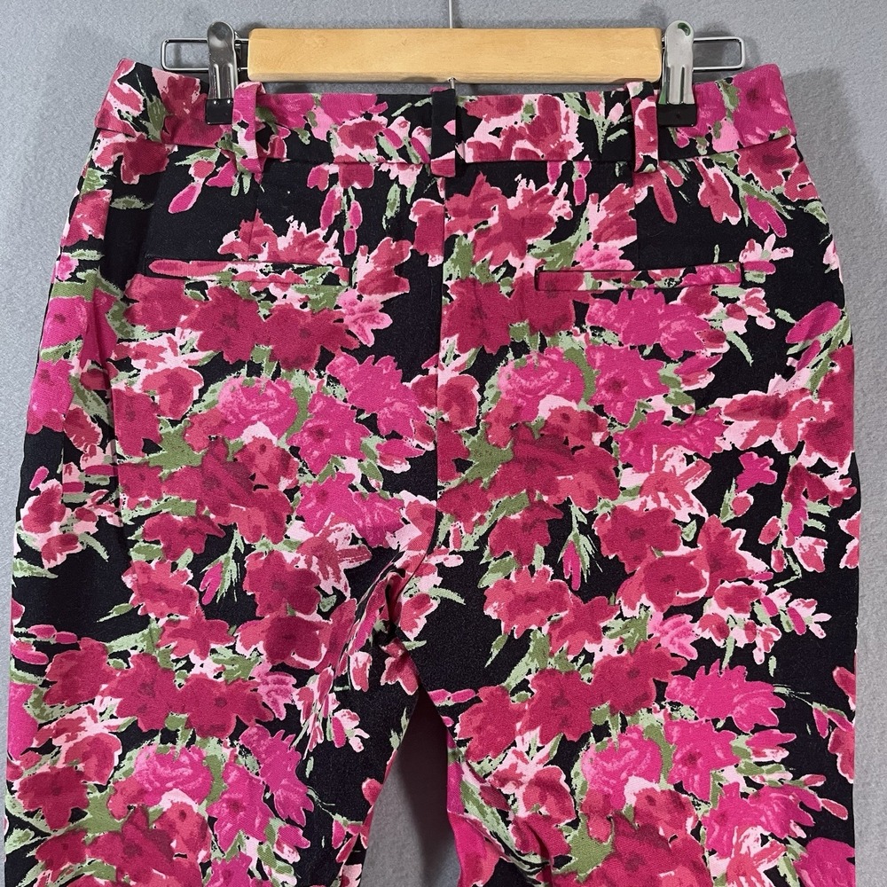 Talbots Ankle Pants Womens‎ Heritage Size 6 Curvy Black Floral Denim Pink Black - Picture 7 of 12
